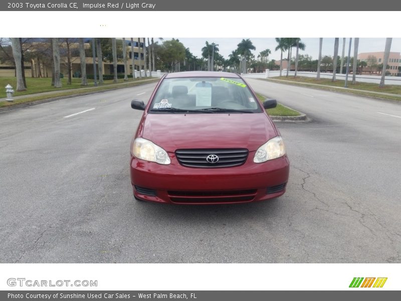 Impulse Red / Light Gray 2003 Toyota Corolla CE