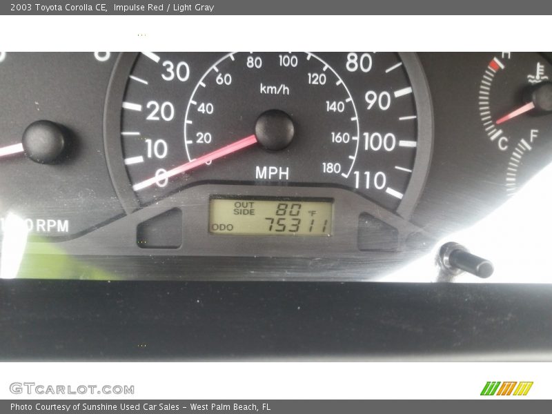 Impulse Red / Light Gray 2003 Toyota Corolla CE