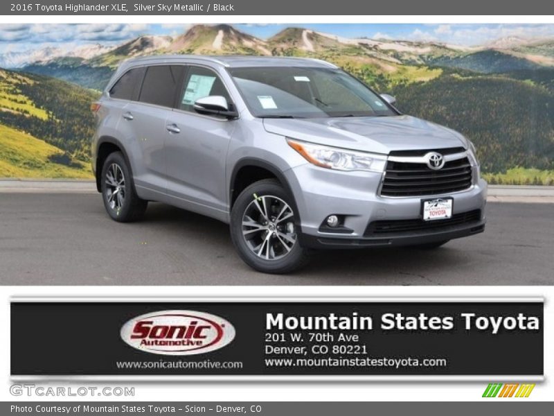 Silver Sky Metallic / Black 2016 Toyota Highlander XLE