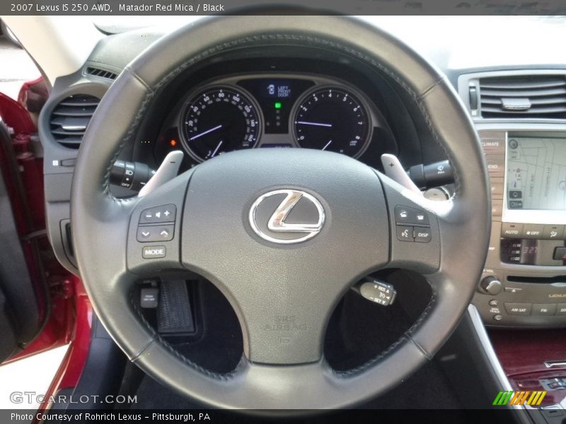 Matador Red Mica / Black 2007 Lexus IS 250 AWD