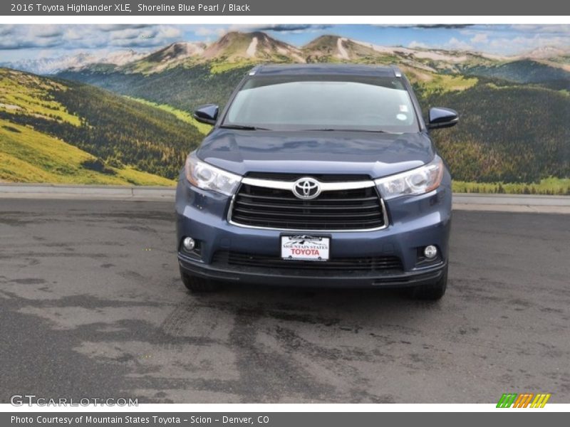 Shoreline Blue Pearl / Black 2016 Toyota Highlander XLE