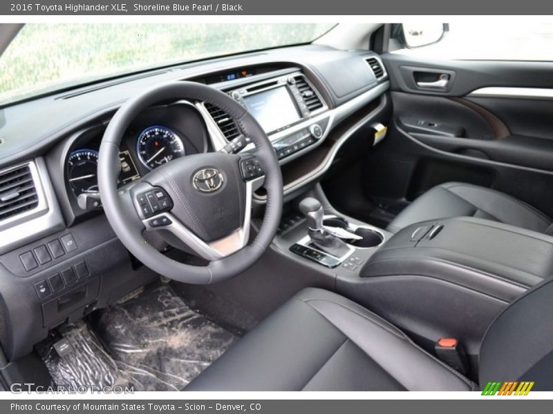 Shoreline Blue Pearl / Black 2016 Toyota Highlander XLE