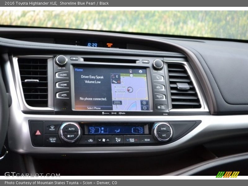 Shoreline Blue Pearl / Black 2016 Toyota Highlander XLE