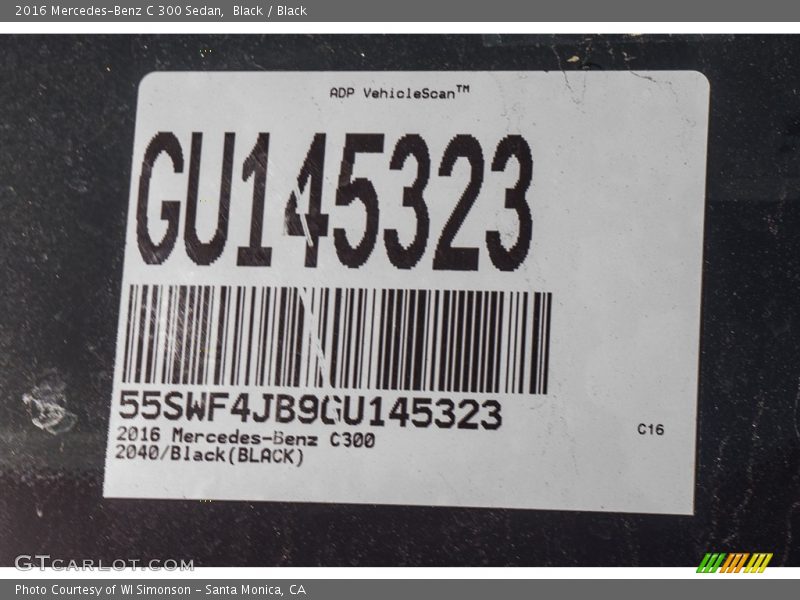 Black / Black 2016 Mercedes-Benz C 300 Sedan
