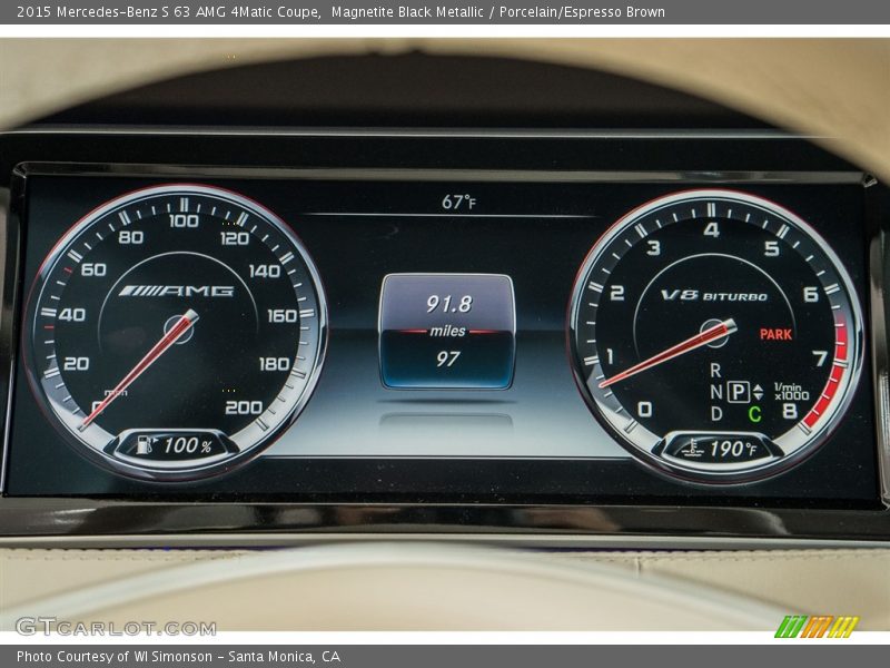 Magnetite Black Metallic / Porcelain/Espresso Brown 2015 Mercedes-Benz S 63 AMG 4Matic Coupe