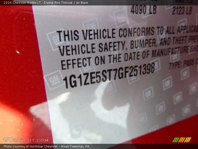 Crystal Red Tintcoat / Jet Black 2016 Chevrolet Malibu LT