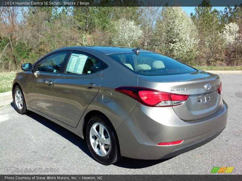 Bronze / Beige 2014 Hyundai Elantra SE Sedan