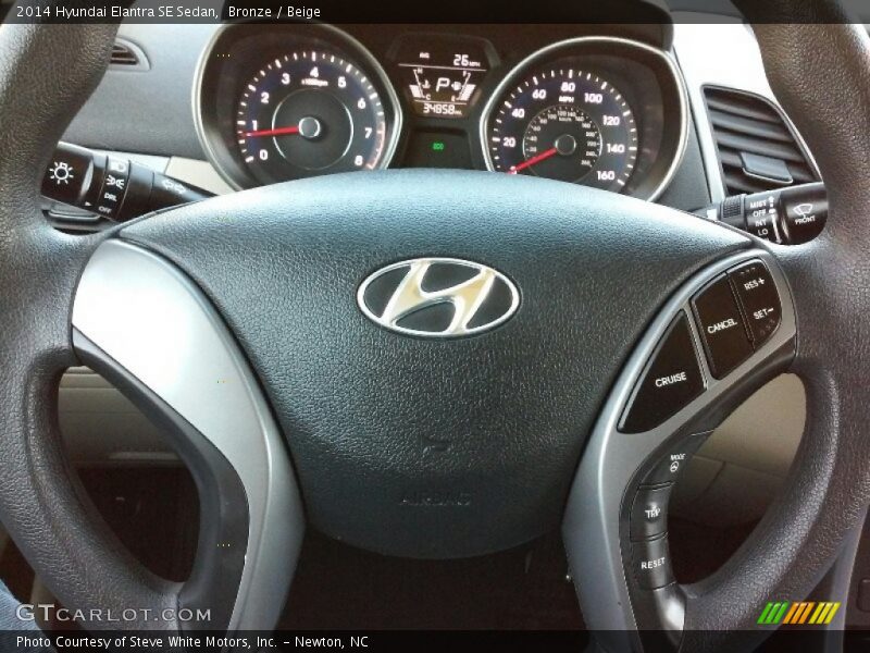 Bronze / Beige 2014 Hyundai Elantra SE Sedan