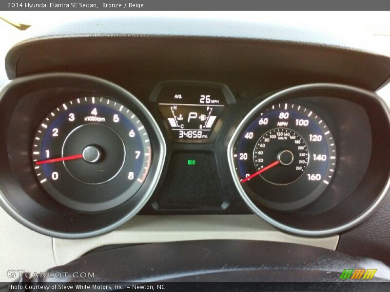 Bronze / Beige 2014 Hyundai Elantra SE Sedan