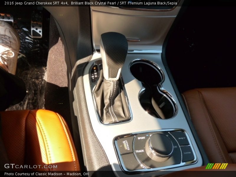 Brilliant Black Crystal Pearl / SRT Premium Laguna Black/Sepia 2016 Jeep Grand Cherokee SRT 4x4