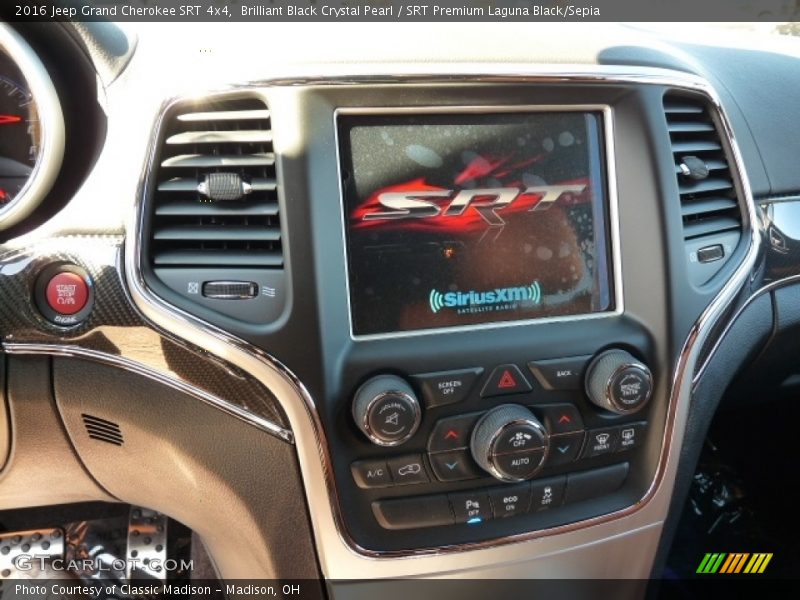 Brilliant Black Crystal Pearl / SRT Premium Laguna Black/Sepia 2016 Jeep Grand Cherokee SRT 4x4