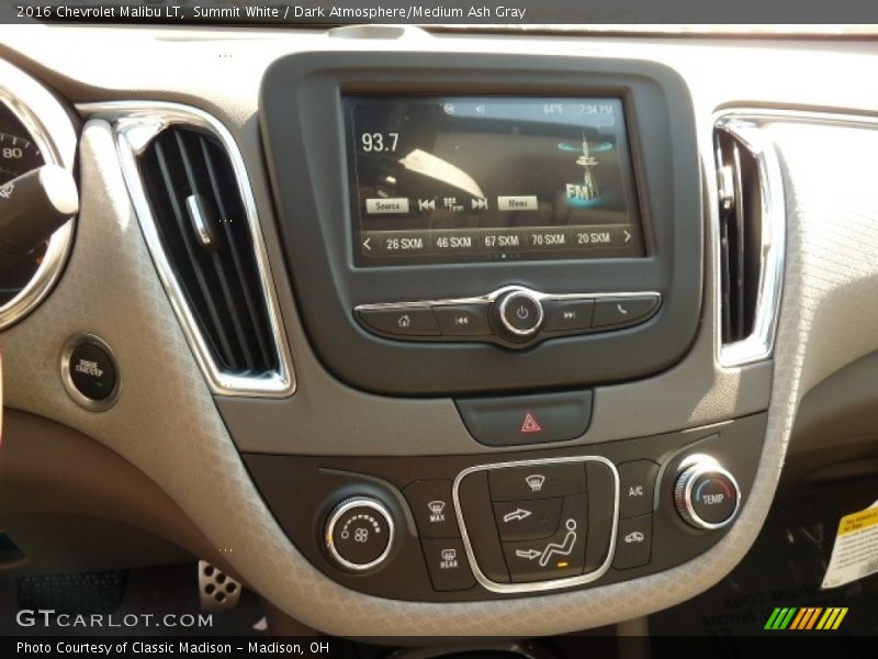 Summit White / Dark Atmosphere/Medium Ash Gray 2016 Chevrolet Malibu LT