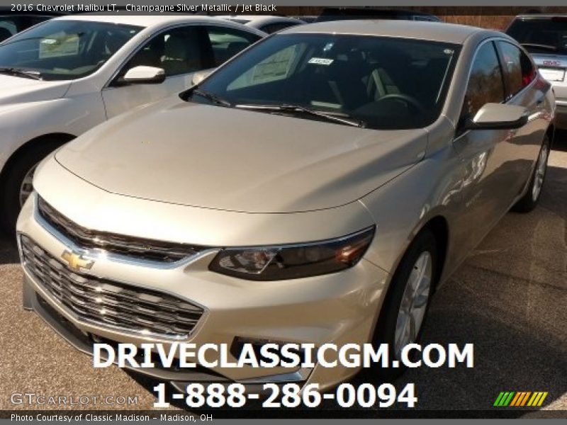 Champagne Silver Metallic / Jet Black 2016 Chevrolet Malibu LT