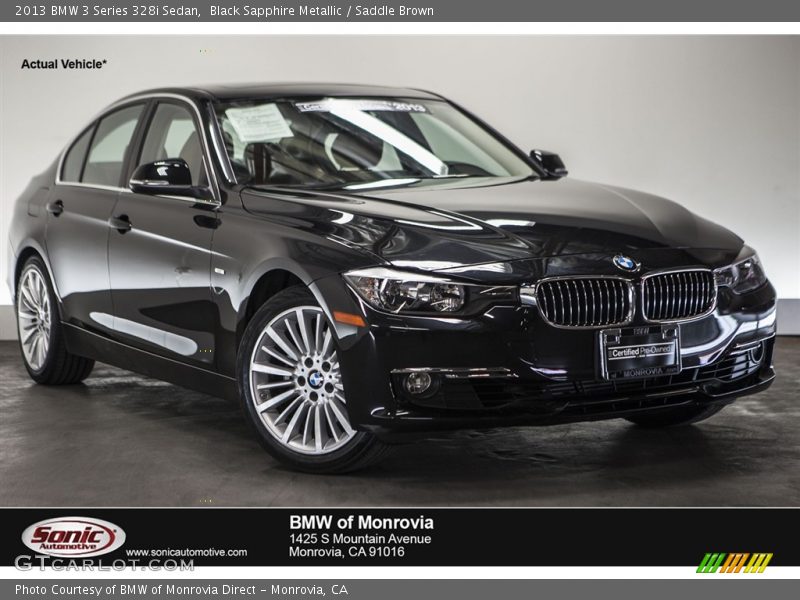 Black Sapphire Metallic / Saddle Brown 2013 BMW 3 Series 328i Sedan