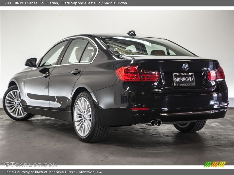 Black Sapphire Metallic / Saddle Brown 2013 BMW 3 Series 328i Sedan