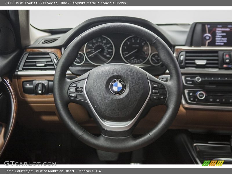 Black Sapphire Metallic / Saddle Brown 2013 BMW 3 Series 328i Sedan
