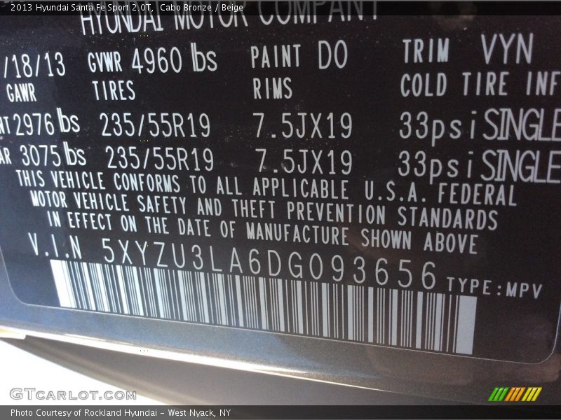 Cabo Bronze / Beige 2013 Hyundai Santa Fe Sport 2.0T
