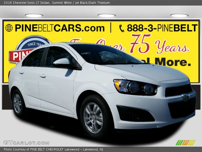Summit White / Jet Black/Dark Titanium 2016 Chevrolet Sonic LT Sedan