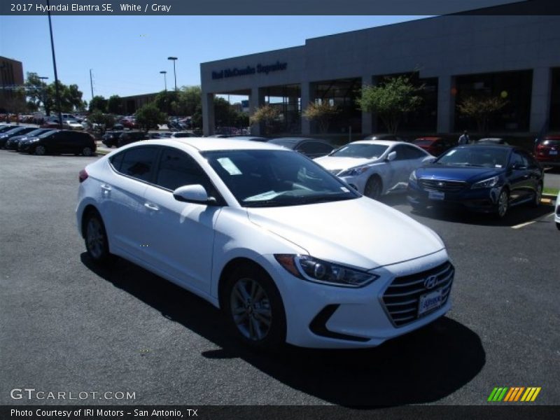 White / Gray 2017 Hyundai Elantra SE