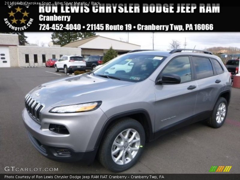 Billet Silver Metallic / Black 2016 Jeep Cherokee Sport
