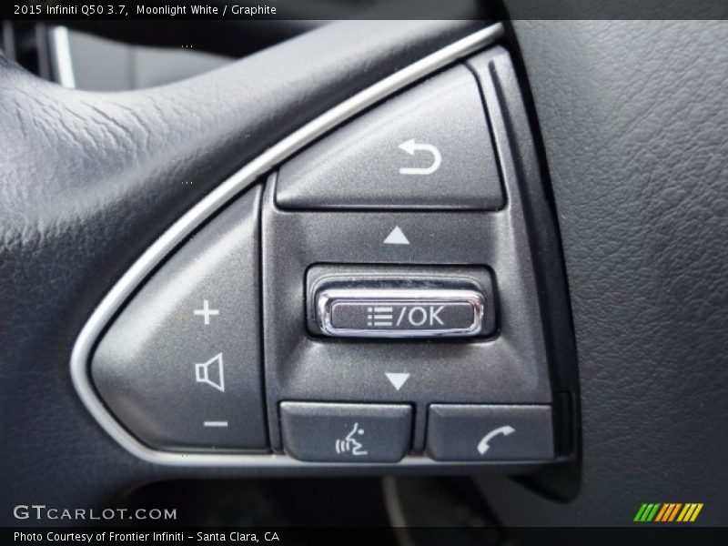 Moonlight White / Graphite 2015 Infiniti Q50 3.7