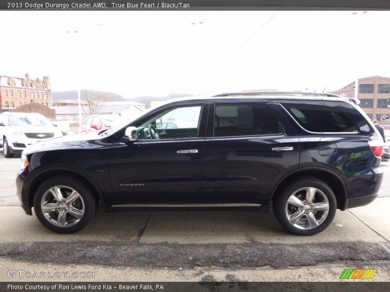True Blue Pearl / Black/Tan 2013 Dodge Durango Citadel AWD