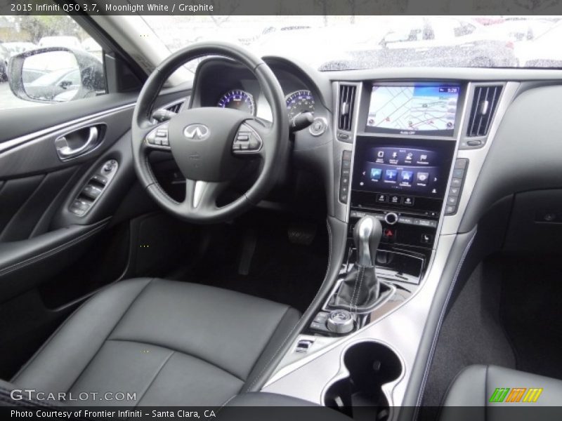 Moonlight White / Graphite 2015 Infiniti Q50 3.7