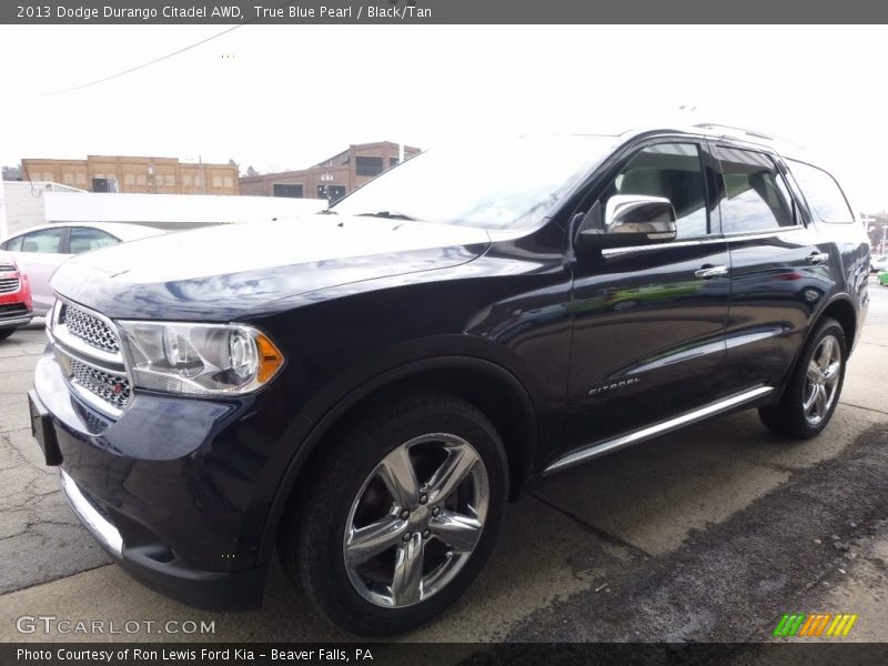 True Blue Pearl / Black/Tan 2013 Dodge Durango Citadel AWD