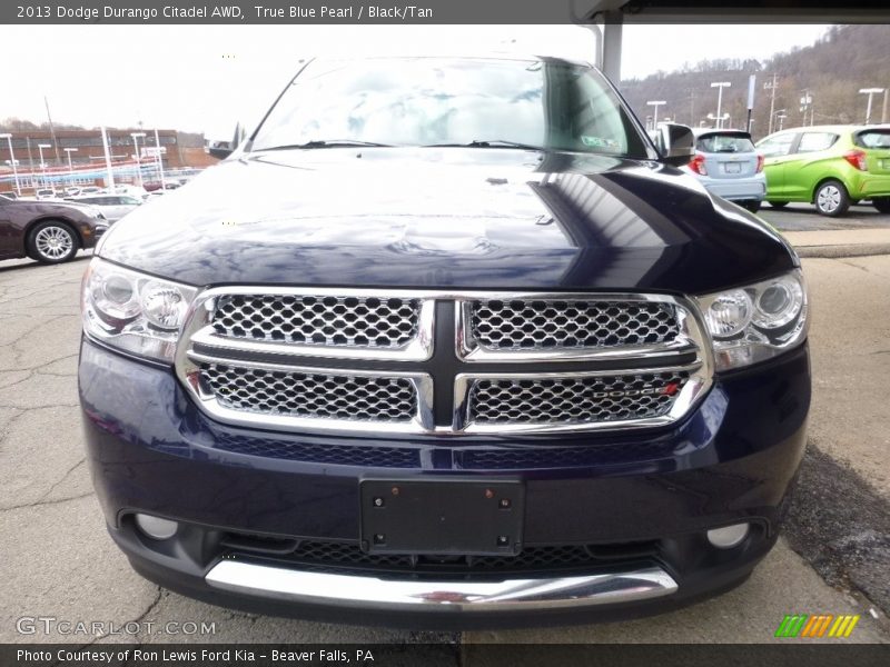 True Blue Pearl / Black/Tan 2013 Dodge Durango Citadel AWD