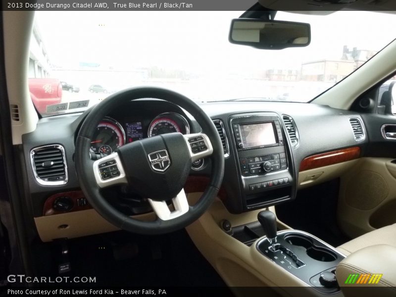 True Blue Pearl / Black/Tan 2013 Dodge Durango Citadel AWD