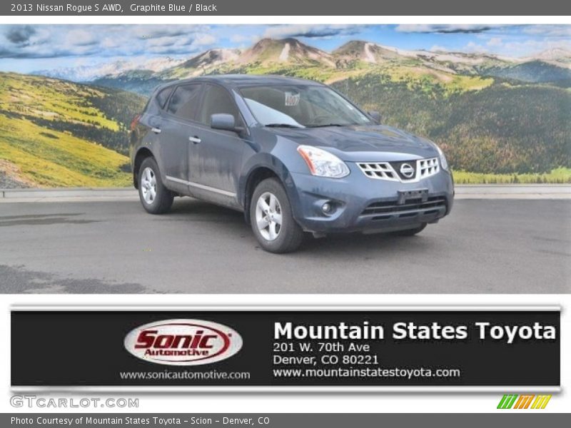 Graphite Blue / Black 2013 Nissan Rogue S AWD