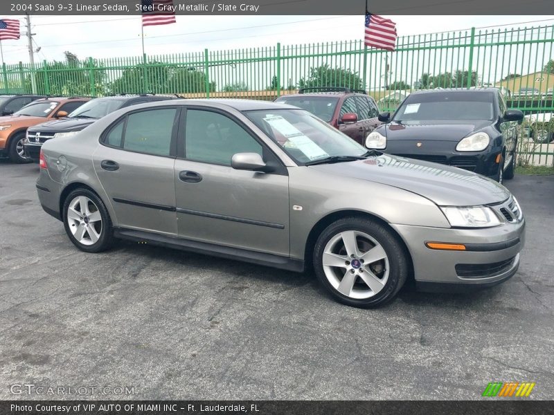 Steel Gray Metallic / Slate Gray 2004 Saab 9-3 Linear Sedan