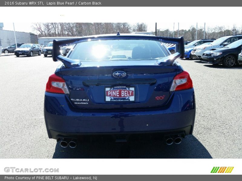 Lapis Blue Pearl / Carbon Black 2016 Subaru WRX STI