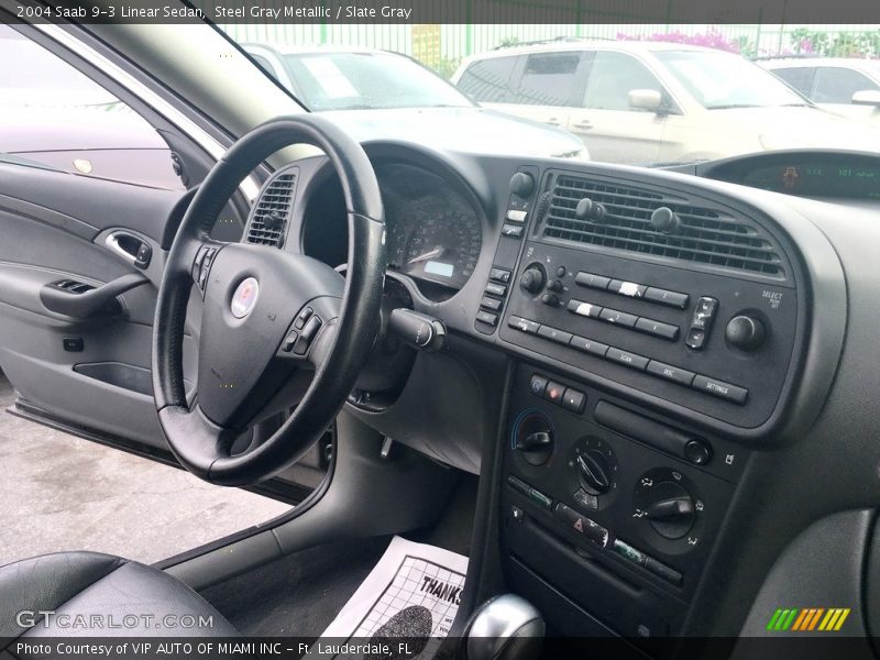 Steel Gray Metallic / Slate Gray 2004 Saab 9-3 Linear Sedan