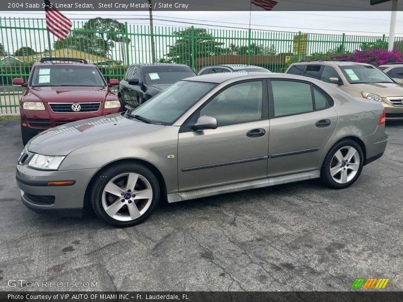 Steel Gray Metallic / Slate Gray 2004 Saab 9-3 Linear Sedan