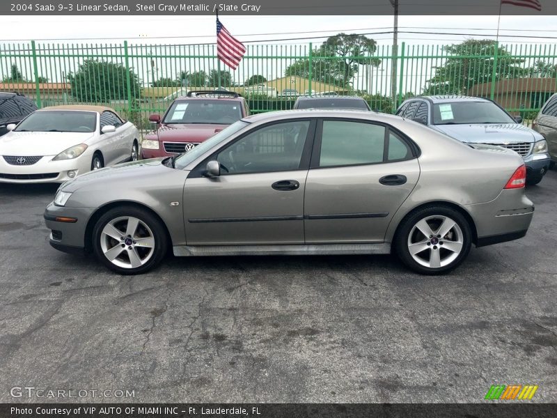 Steel Gray Metallic / Slate Gray 2004 Saab 9-3 Linear Sedan