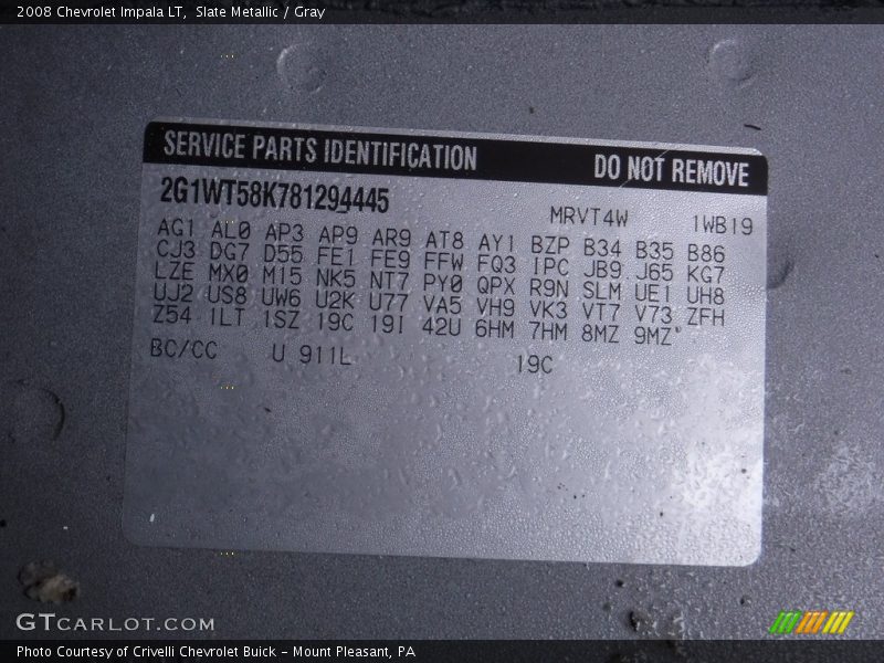 Slate Metallic / Gray 2008 Chevrolet Impala LT