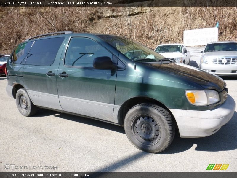 Woodland Pearl Green Metallic / Gray 2000 Toyota Sienna LE