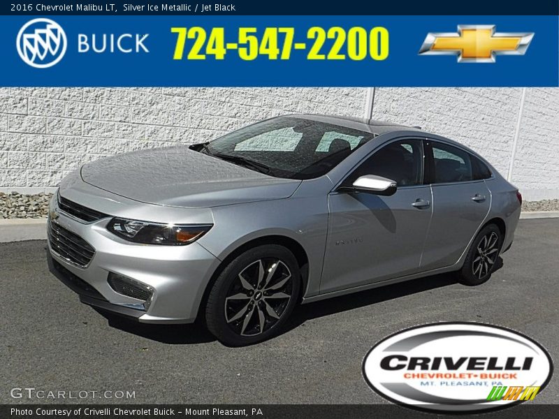 Silver Ice Metallic / Jet Black 2016 Chevrolet Malibu LT