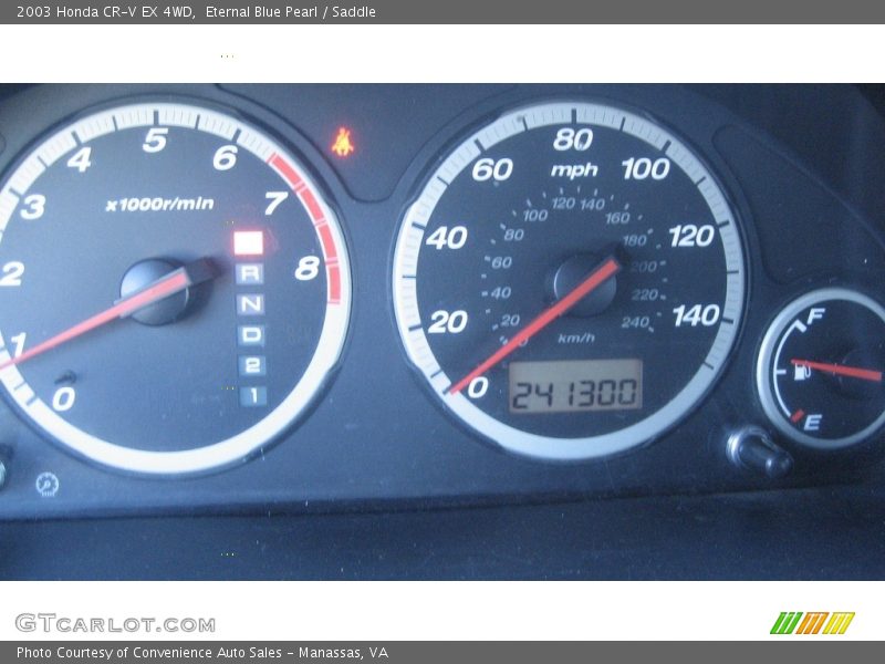 Eternal Blue Pearl / Saddle 2003 Honda CR-V EX 4WD