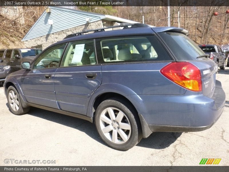 Newport Blue Pearl / Taupe Leather 2007 Subaru Outback 2.5i Wagon
