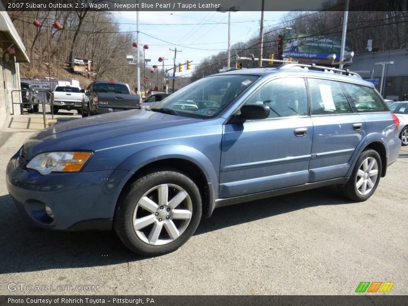 Newport Blue Pearl / Taupe Leather 2007 Subaru Outback 2.5i Wagon