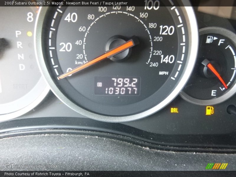 Newport Blue Pearl / Taupe Leather 2007 Subaru Outback 2.5i Wagon