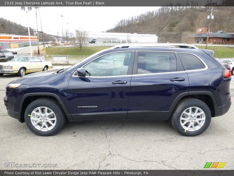 True Blue Pearl / Black 2016 Jeep Cherokee Latitude 4x4