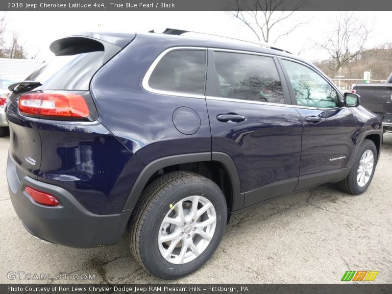 True Blue Pearl / Black 2016 Jeep Cherokee Latitude 4x4