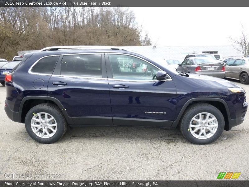 True Blue Pearl / Black 2016 Jeep Cherokee Latitude 4x4