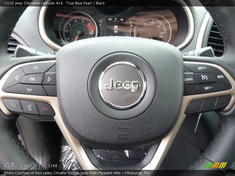 True Blue Pearl / Black 2016 Jeep Cherokee Latitude 4x4