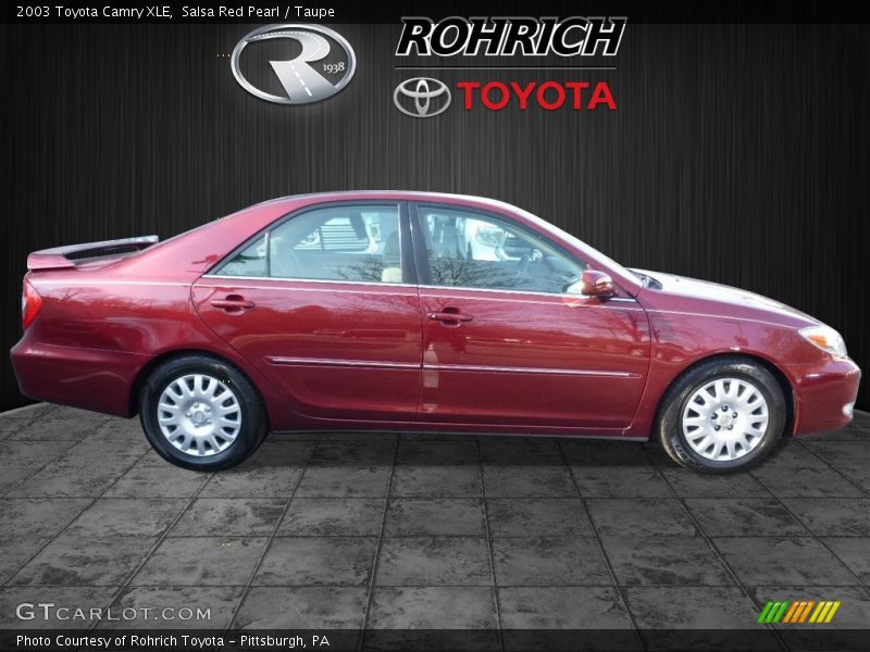 Salsa Red Pearl / Taupe 2003 Toyota Camry XLE