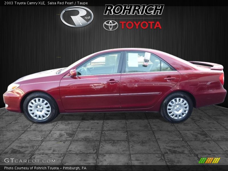 Salsa Red Pearl / Taupe 2003 Toyota Camry XLE