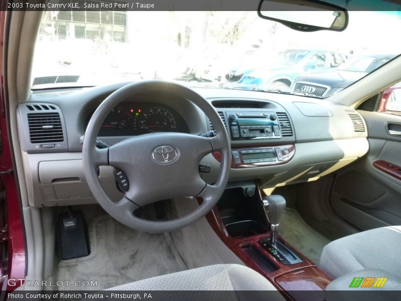 Salsa Red Pearl / Taupe 2003 Toyota Camry XLE